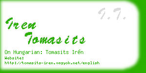 iren tomasits business card